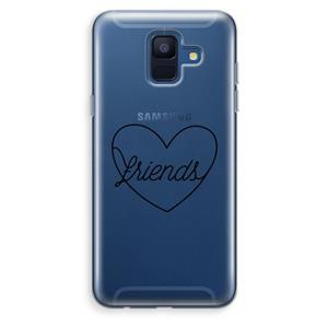 CaseCompany Friends heart black: Samsung Galaxy A6 (2018) Transparant Hoesje