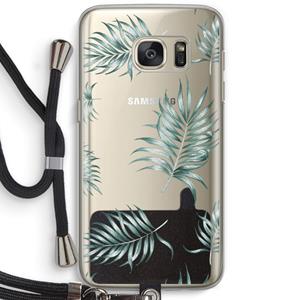 CaseCompany Simple leaves: Samsung Galaxy S7 Transparant Hoesje met koord