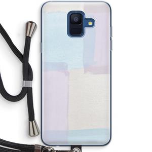 CaseCompany Square pastel: Samsung Galaxy A6 (2018) Transparant Hoesje met koord