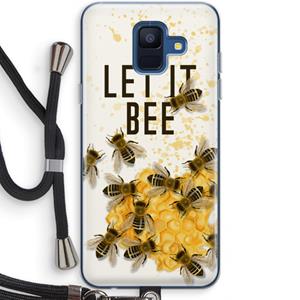 CaseCompany Let it bee: Samsung Galaxy A6 (2018) Transparant Hoesje met koord