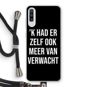 CaseCompany Meer verwacht - Zwart: Samsung Galaxy A70 Transparant Hoesje met koord