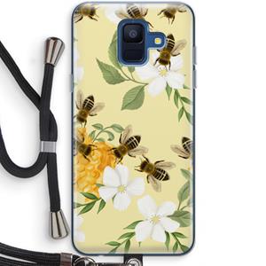 CaseCompany No flowers without bees: Samsung Galaxy A6 (2018) Transparant Hoesje met koord