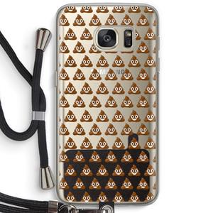 CaseCompany Poop emoji: Samsung Galaxy S7 Transparant Hoesje met koord