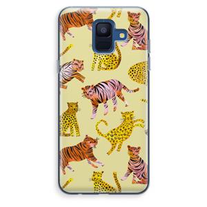 CaseCompany Cute Tigers and Leopards: Samsung Galaxy A6 (2018) Transparant Hoesje