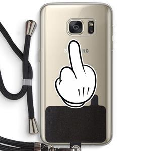 CaseCompany Middle finger white: Samsung Galaxy S7 Transparant Hoesje met koord