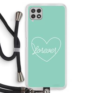 CaseCompany Forever heart pastel: Samsung Galaxy A22 4G Transparant Hoesje met koord