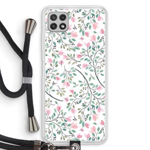 CaseCompany Sierlijke bloemen: Samsung Galaxy A22 4G Transparant Hoesje met koord