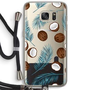 CaseCompany Kokosnoot roze: Samsung Galaxy S7 Transparant Hoesje met koord