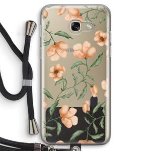 CaseCompany Peachy flowers: Samsung Galaxy A5 (2017) Transparant Hoesje met koord