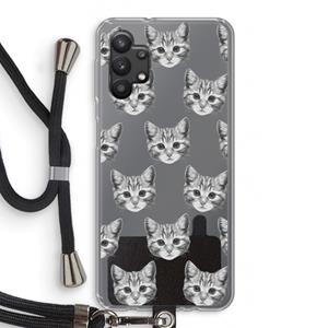 CaseCompany Kitten: Samsung Galaxy A32 5G Transparant Hoesje met koord