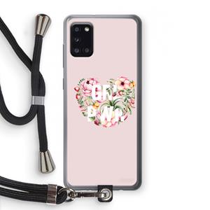 CaseCompany GRL PWR Flower: Samsung Galaxy A31 Transparant Hoesje met koord