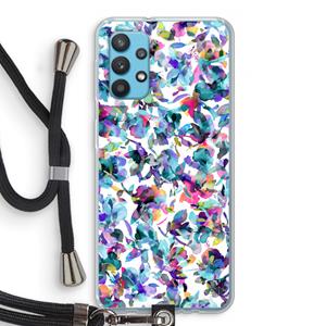 CaseCompany Hibiscus Flowers: Samsung Galaxy A32 4G Transparant Hoesje met koord