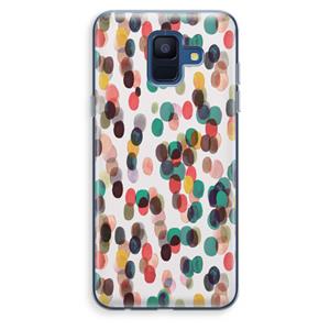 CaseCompany Tropical Dots: Samsung Galaxy A6 (2018) Transparant Hoesje