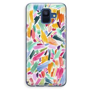 CaseCompany Watercolor Brushstrokes: Samsung Galaxy A6 (2018) Transparant Hoesje