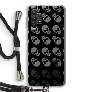 CaseCompany Musketon Skulls: Samsung Galaxy A32 5G Transparant Hoesje met koord