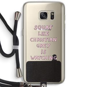 CaseCompany Christian Grey: Samsung Galaxy S7 Transparant Hoesje met koord
