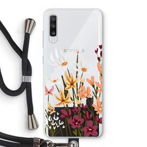 CaseCompany Painted wildflowers: Samsung Galaxy A70 Transparant Hoesje met koord