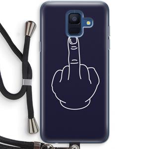 CaseCompany F**k U: Samsung Galaxy A6 (2018) Transparant Hoesje met koord