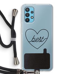 CaseCompany Best heart black: Samsung Galaxy A32 4G Transparant Hoesje met koord