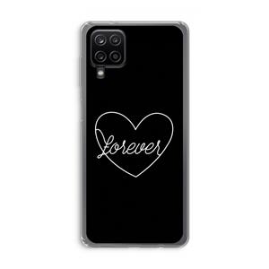 CaseCompany Forever heart black: Samsung Galaxy A12 Transparant Hoesje