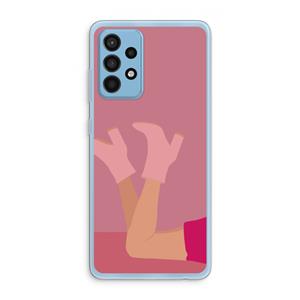 CaseCompany Pink boots: Samsung Galaxy A52 Transparant Hoesje
