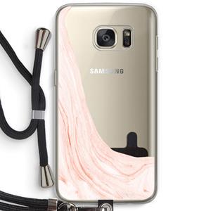 CaseCompany Peach bath: Samsung Galaxy S7 Transparant Hoesje met koord