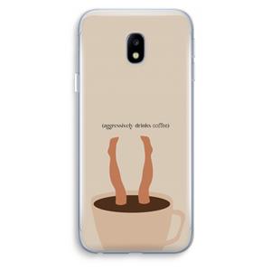 CaseCompany Aggressively drinks coffee: Samsung Galaxy J3 (2017) Transparant Hoesje