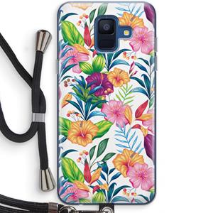 CaseCompany Tropisch 2: Samsung Galaxy A6 (2018) Transparant Hoesje met koord