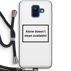 CaseCompany Alone: Samsung Galaxy A6 (2018) Transparant Hoesje met koord