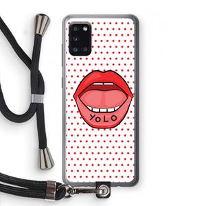 CaseCompany Yolo Denise: Samsung Galaxy A31 Transparant Hoesje met koord