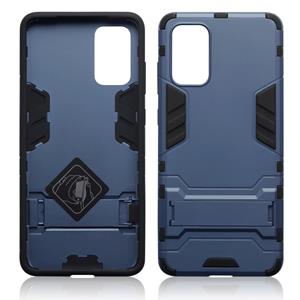 Qubits Double Armor Layer hoes met stand - Samsung Galaxy S20 Plus - Blauw