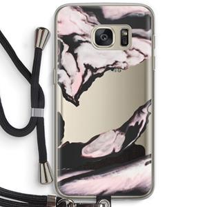 CaseCompany Roze stroom: Samsung Galaxy S7 Transparant Hoesje met koord