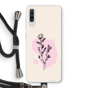 CaseCompany Roses are red: Samsung Galaxy A70 Transparant Hoesje met koord