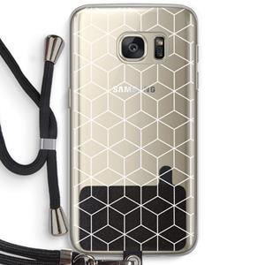 CaseCompany Zwart-witte kubussen: Samsung Galaxy S7 Transparant Hoesje met koord