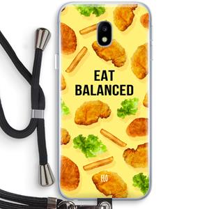 CaseCompany Eat Balanced: Samsung Galaxy J3 (2017) Transparant Hoesje met koord