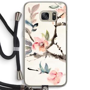 CaseCompany Japanse bloemen: Samsung Galaxy S7 Transparant Hoesje met koord