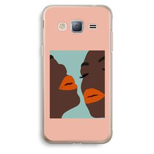 CaseCompany Orange lips: Samsung Galaxy J3 (2016) Transparant Hoesje