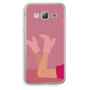 CaseCompany Pink boots: Samsung Galaxy J3 (2016) Transparant Hoesje