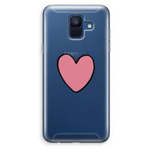 CaseCompany Hartje: Samsung Galaxy A6 (2018) Transparant Hoesje