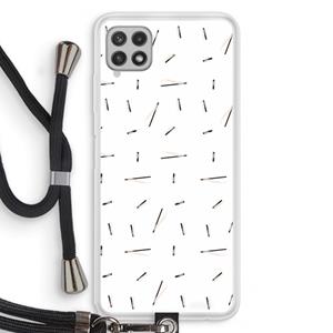 CaseCompany Hipster stripes: Samsung Galaxy A22 4G Transparant Hoesje met koord