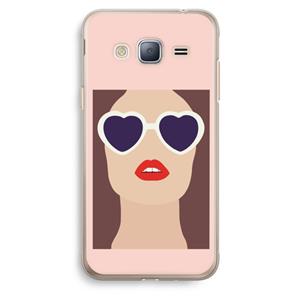 CaseCompany Red lips: Samsung Galaxy J3 (2016) Transparant Hoesje