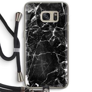 CaseCompany Zwart Marmer 2: Samsung Galaxy S7 Transparant Hoesje met koord