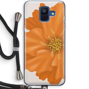 CaseCompany Orange Ellila flower: Samsung Galaxy A6 (2018) Transparant Hoesje met koord