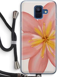 CaseCompany Pink Ellila Flower: Samsung Galaxy A6 (2018) Transparant Hoesje met koord