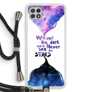 CaseCompany Stars quote: Samsung Galaxy A22 4G Transparant Hoesje met koord