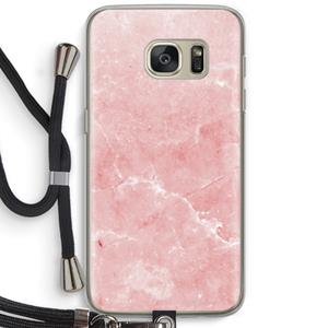 CaseCompany Roze marmer: Samsung Galaxy S7 Transparant Hoesje met koord