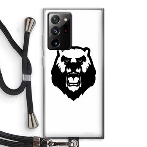 CaseCompany Angry Bear (white): Samsung Galaxy Note 20 Ultra / Note 20 Ultra 5G Transparant Hoesje met koord