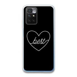CaseCompany Best heart black: Xiaomi Redmi 10 Transparant Hoesje