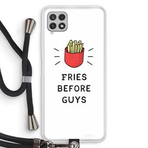 CaseCompany Fries before guys: Samsung Galaxy A22 4G Transparant Hoesje met koord