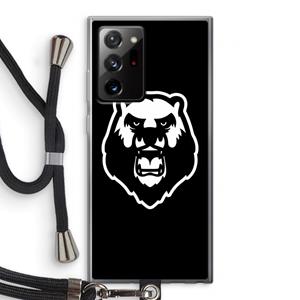CaseCompany Angry Bear (black): Samsung Galaxy Note 20 Ultra / Note 20 Ultra 5G Transparant Hoesje met koord